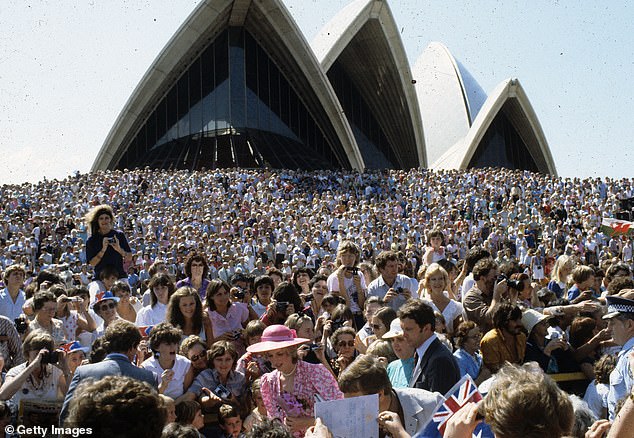 Princess Diana, a 'little pink hat bobbing along' with the crowd outside the Sydney Opera House