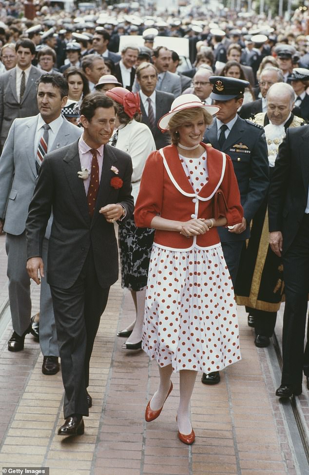 The couple visited Bourke Street Mall in Melbourne in April 1983