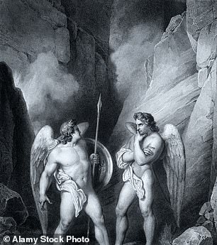 This 19th-century engraving by Gustave Dore depicts Satan and his henchman Beelzebub conferring in Hell in John Milton's classic work 'Paradise Lost'