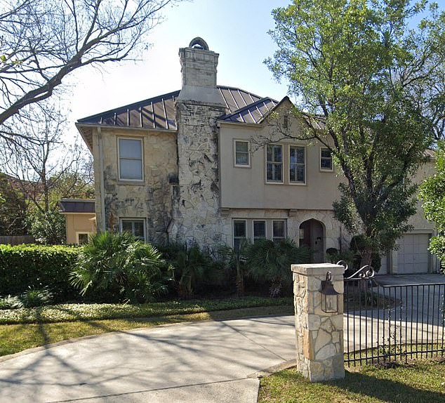 The couple live with their four children in a family home in Olmos Park (pictured) – worth an estimated $1.5 million