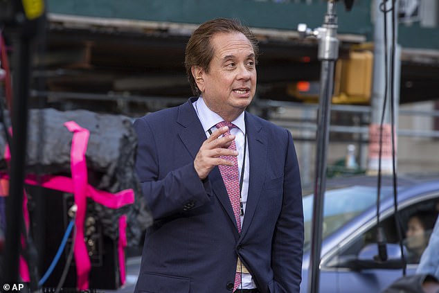 Never-Trump lawyer George Conway outside the New York City courthouse where former President Donald Trump's hush money case was underway. Conway fooled Trump during his visit to the ex-president's trial in New York, and now he's trying to fool the president by fraudulently getting people registered for the MSG meeting