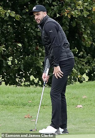 English footballer Kyle Walker plays a round of golf in Cheshire as his ex prepares to fight for half his £27million fortune