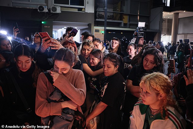 A crowd of emotional fans have since gathered to pay their respects to the pop star outside the hotel