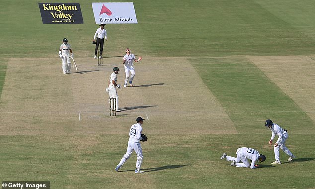 Two balls later, Joe Root was given a better chance at slip, much to Carse's horror