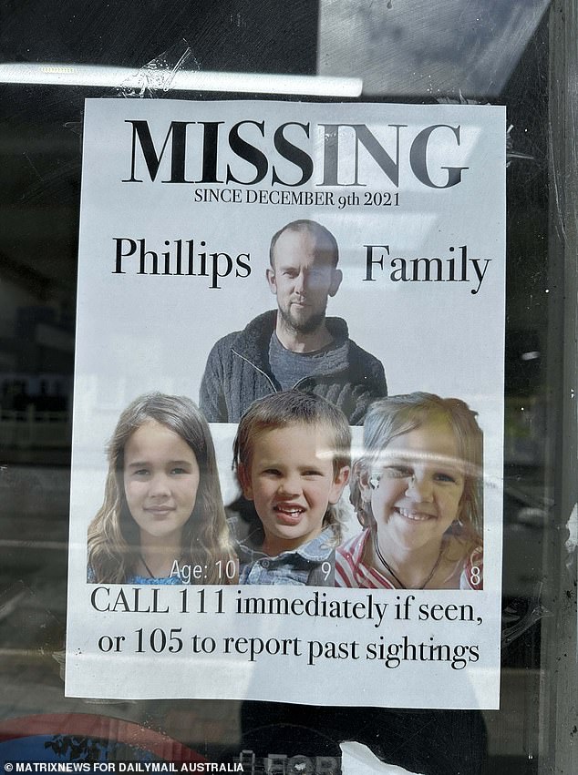 Pictured: A 'missing' poster in the window of a shop in the Waikato region where the family disappeared