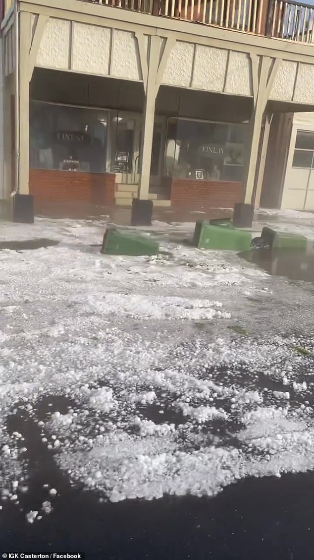 The rural town of Casterton, in Victoria's south-west, near the border with South Australia, was devastated by apocalyptic weather on Wednesday afternoon.