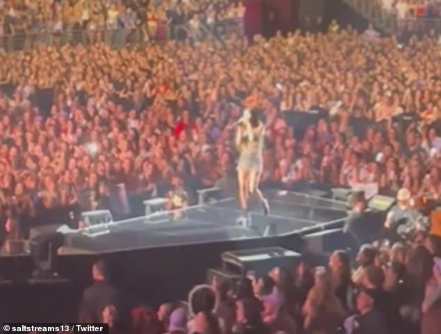 The star was left red-faced on Thursday night after a cheeky request she made to two fans backfired hilariously. She was performing at the Qudos Bank Arena when she asked two of her fans to kiss in front of the cameras