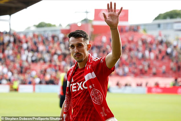 Striker Miovski said an emotional farewell to the Aberdeen fans in August