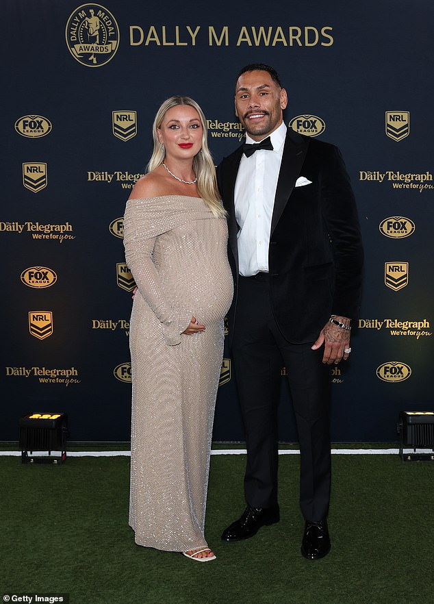 The Cronulla Sharks center and his wife Shell (pictured together) are desperate for a care flight home for their medically induced newborn