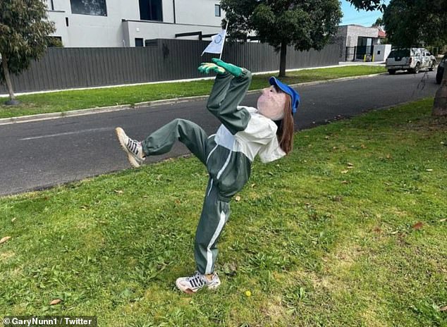 A Melbourne artist created this tribute to Raygun and placed it on a nature strip