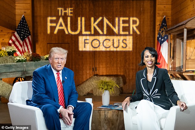 Former President Donald Trump at a town hall in Georgia with Fox News host Harris Faulkner. During the event, the ex-president called himself the 'father of IVF'