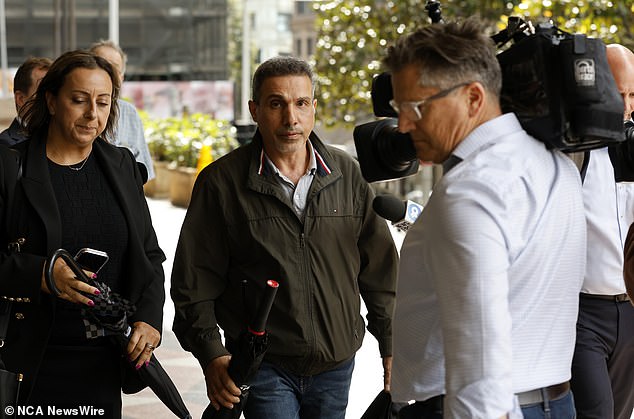 The father of motorcyclist Al-Robay arrives at a court in Sydney on Friday