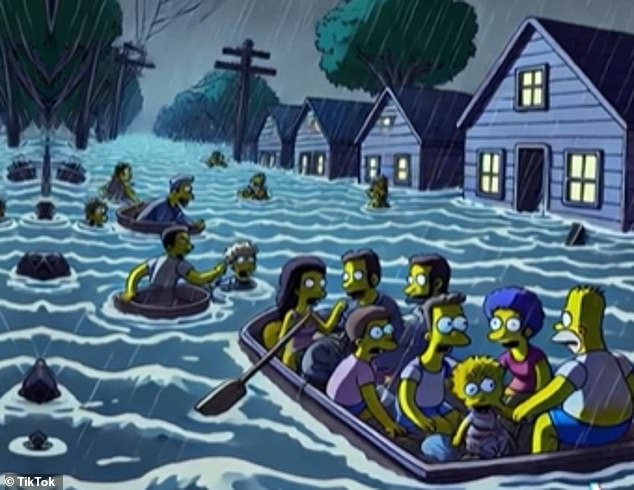 As with Hurricane Milton, one episode shows flooding reaching the second floor of houses as the characters rush to boats to escape.