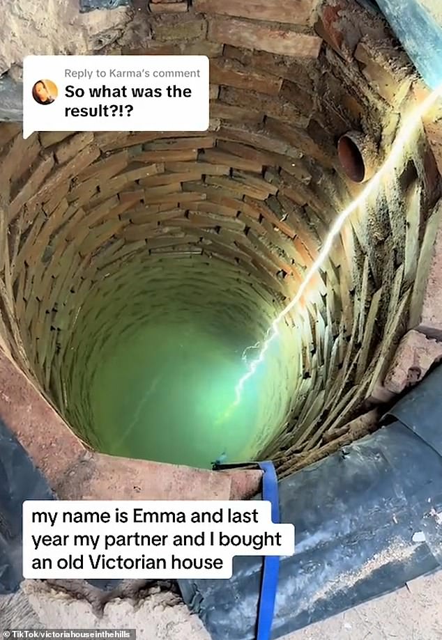 The couple found a pit 20 feet deep in the center of their kitchen floor after discovering a hole