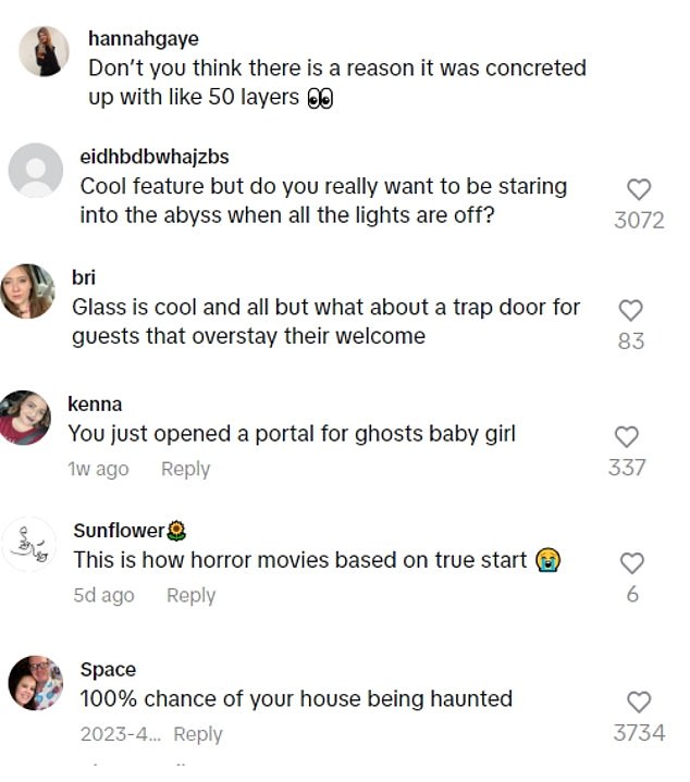 Not everyone was convinced, however, with viewers commenting on the comments and commenting that it looked like something out of a 'horror movie'.