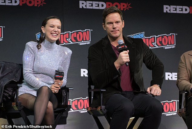 She joined her The Electric State co-star Chris Pratt for a panel