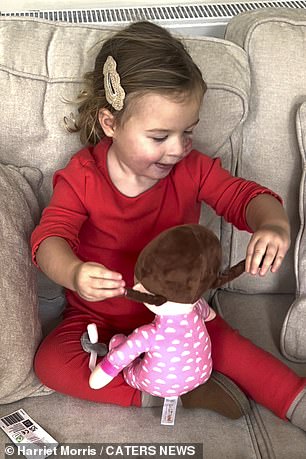 The doll is part of Aldi's new doll range and Harriet said she is grateful to the retailer for producing toys that represent little ones like Cici.