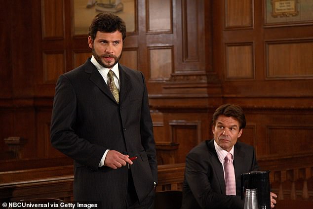 (l-r) Sisto as Clint Glover, Harry Hamlin as Randall Bailey in Law & Order in 2007