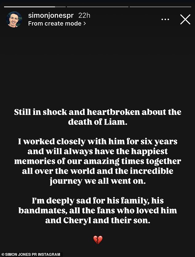 While Cheryl has understandably chosen not to share her grief publicly yet, her management, Simon Jones PR, has released a statement and also extended their thoughts to Cheryl and Bear.