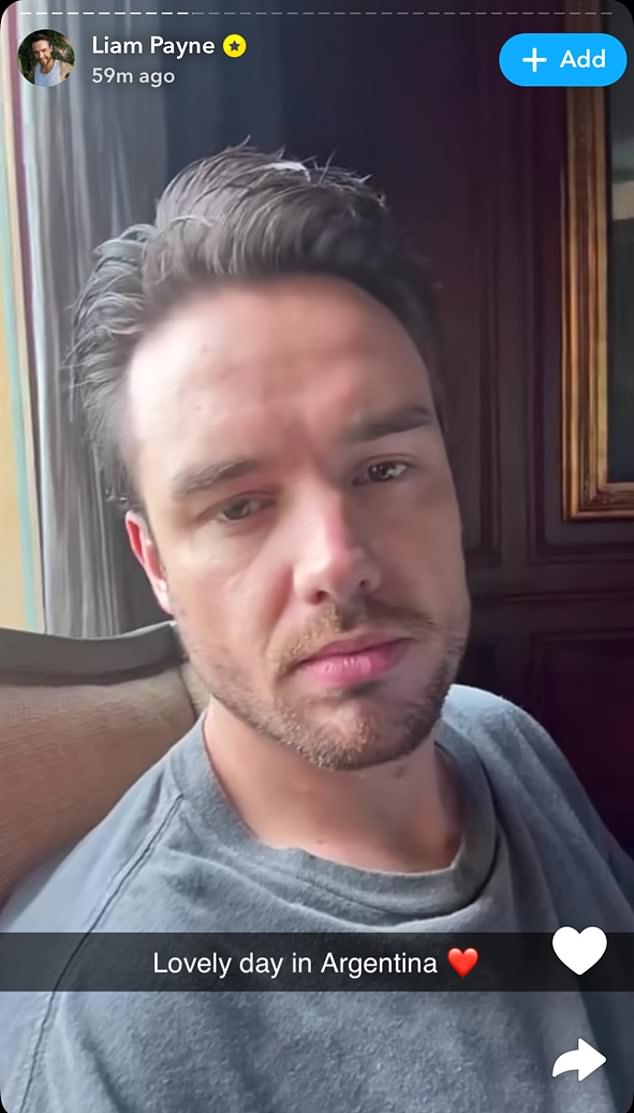 A selfie of Liam Payne in Argentina before his sudden death at the age of 31