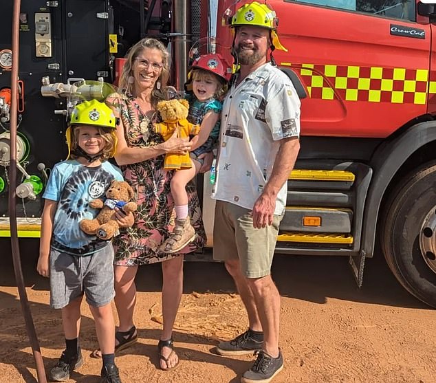 Tallulah is pictured in the center with her mother Golden, her father Chris and her older brother Finn, who is eight years old. The parents had hoped to use the house to raise their children