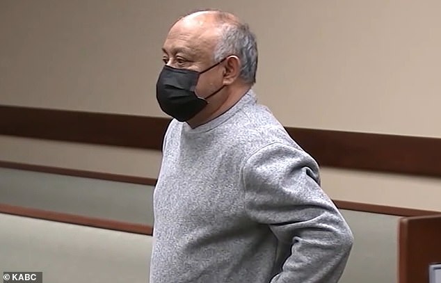 Marcelino Olguin, 65, was handcuffed and led away by sheriff's deputies in a Riverside courtroom after being sentenced Friday to seven years in prison for abusing foster children