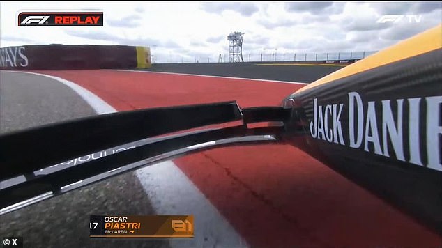 A vision from Piastri's cockpit shows how close he came to crashing into the barrier