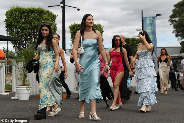 But younger racegoers were apparently less concerned about having the right clothes for the cloudy spring weather