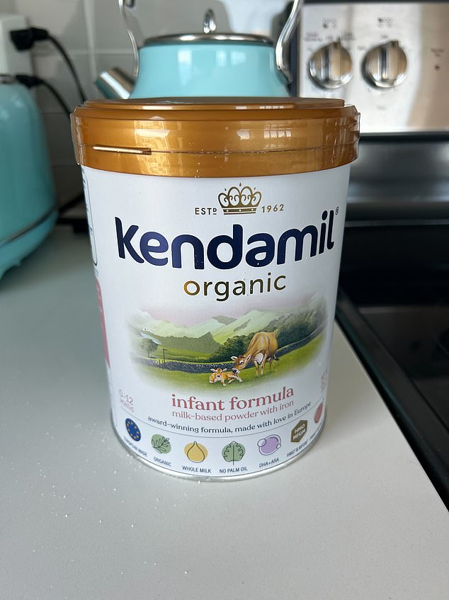 Rachel used this $39.99 can of Kendamil Organic One forumla