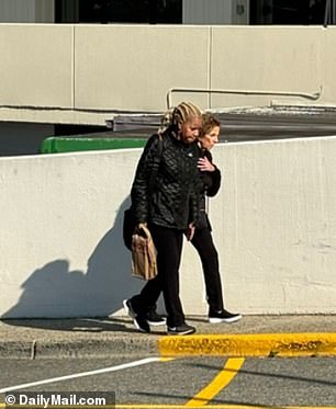 DailyMail.com spotted Sylvia Cowan walking with a friend outside the Fort Lee apartment complex where she now lives