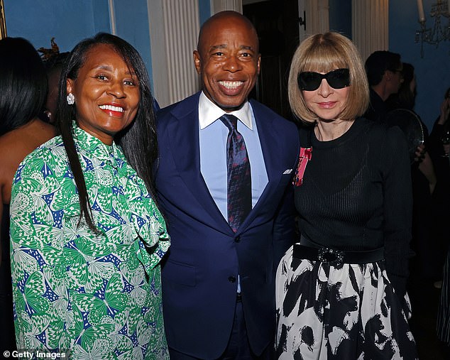 Adams hosted a Fashion Week reception with Collins, which was attended by Vogue editor-in-chief Anna Wintour