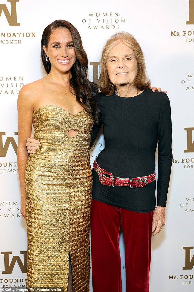 Earlier this year, the Duchess placed her hand on the shoulder of journalist and social activist Gloria Steinem