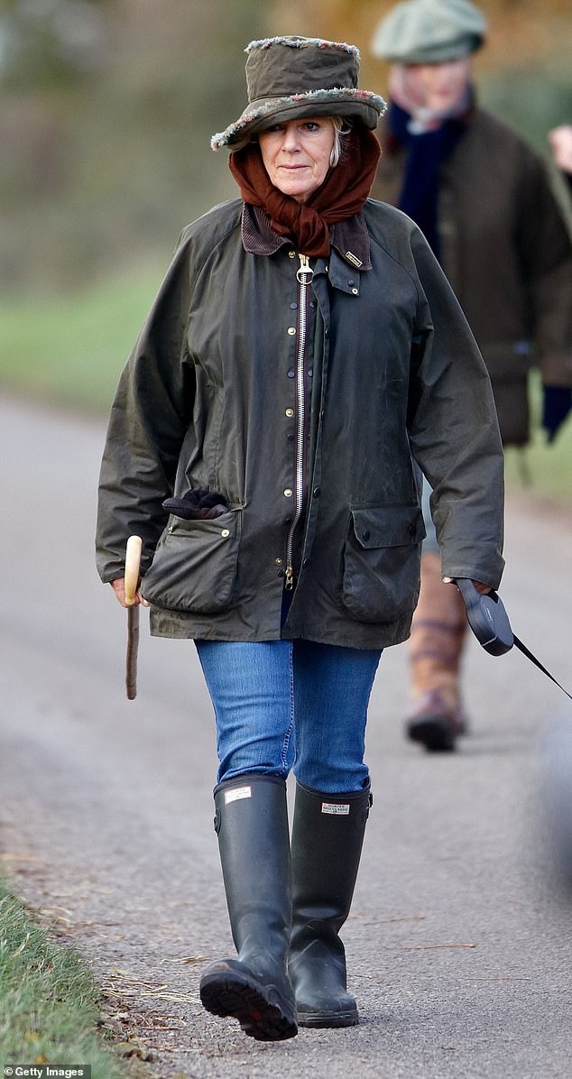 Queen Camilla occasionally wears jeans and pairs blue skinny styles with Hunter Wellington boots while walking around Sandringham, showing the versatility of this garment