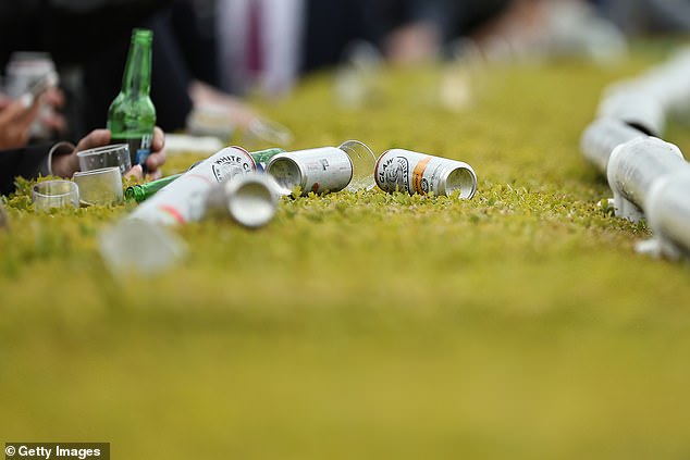 Punters left behind the remains of a big day out at Royal Randwick on Saturday