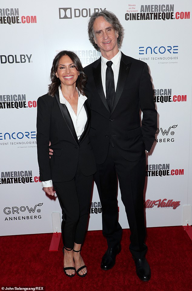 In 1993, she married director Jay Roach, best known for directing the Austin Powers films and Meet The Parents; pictured together in 2019 in LA