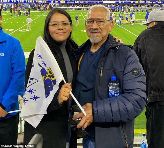 Josie with her dad after losing 10 stone during the pandemic