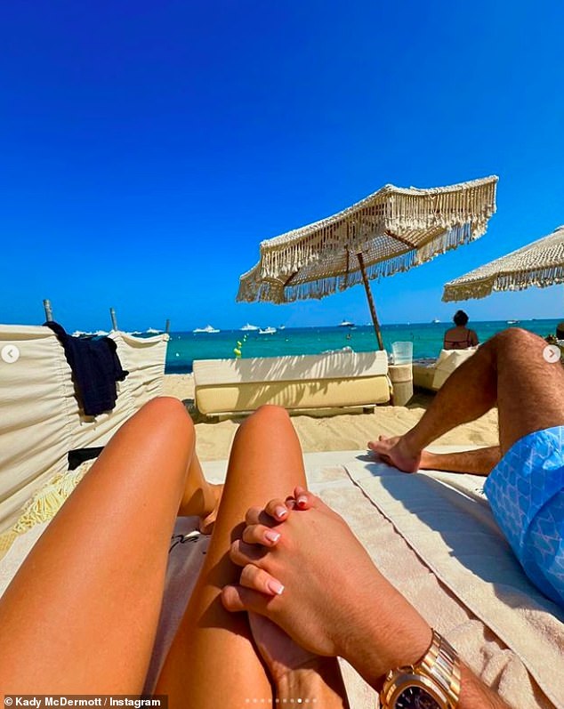 The reality star had teased the romance last month when she shared a photo on a sunbed in the south of France, holding hands with a mystery man