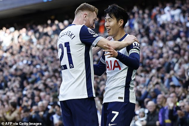 Dejan Kulusevski (left) and Son Heung-min (right) were both among the scorers for Spurs