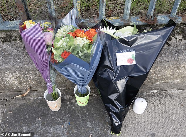 Flowers were left at the scene this morning following the fatal accident on Thursday evening