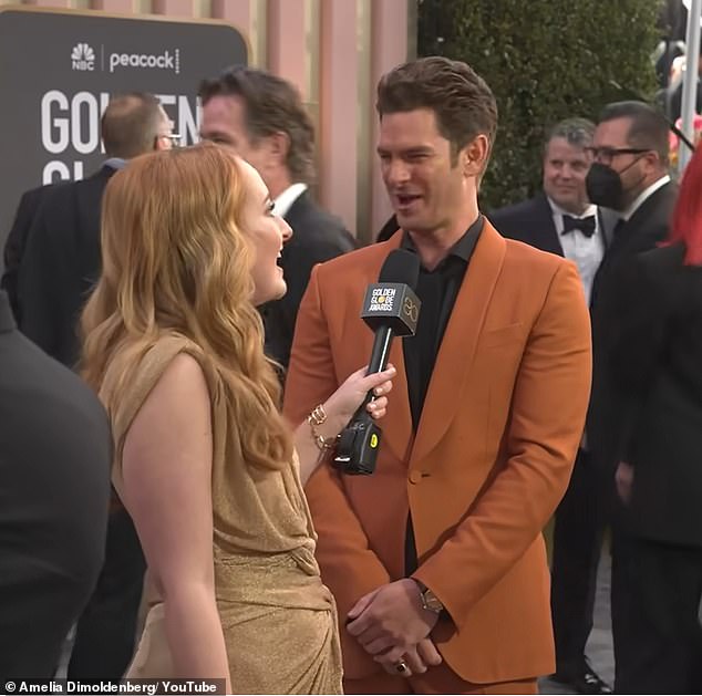 During the highly anticipated chat, The Amazing Spider-Man star asked if the host was actually hoping to find 'the one' during the interview series, which are framed as dates at a local chicken shop (the pair pictured in January)