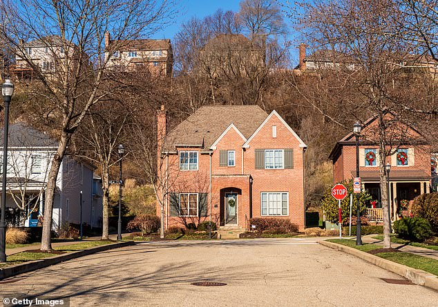 A house in Pittsburgh's Summerset neighborhood on a sunny winter day