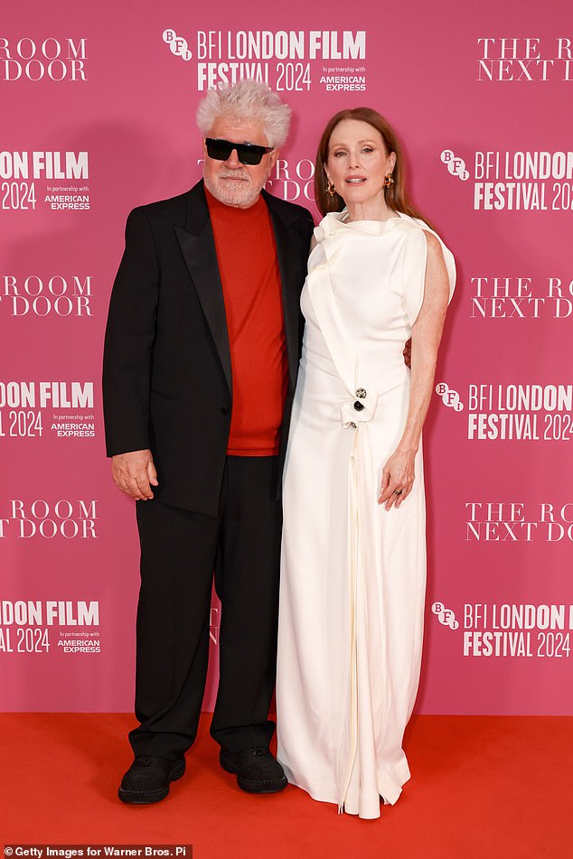 Julianne attended the premiere without co-star Tilda Swinton, 63, but beamed as she cozied up to film director Pedro Almodovar, 75