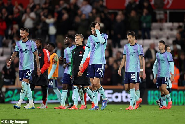 The Gunners slumped to their first defeat of the season after a 2-0 defeat at Bournemouth