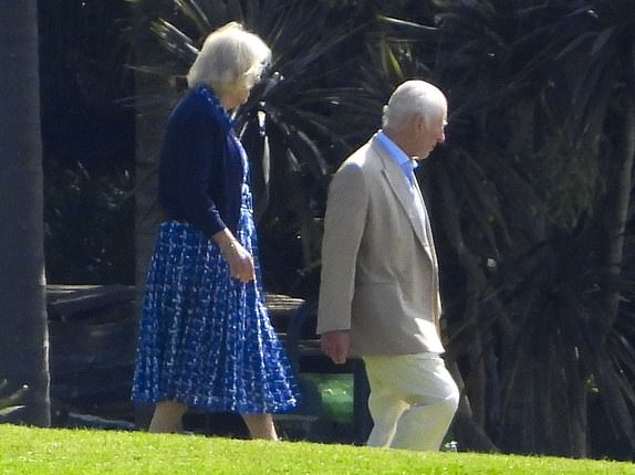 King Charles III and Queen Camilla take in the sights of Sydney Harbor from the gardens of Admiralty House (the official residence of the Governor General of Australia in Sydney), as they enjoy their first full day in AustraliaEXCLUSIVEOctober 19, 2024Â©MEDIA-MODE .COM