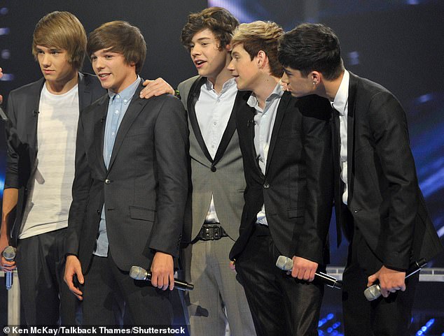 She said: 'I wouldn't say fame wasn't for him, but I would say they got way too big, way too fast, they literally burned out after five years' (One Direction pictured on The X Factor)