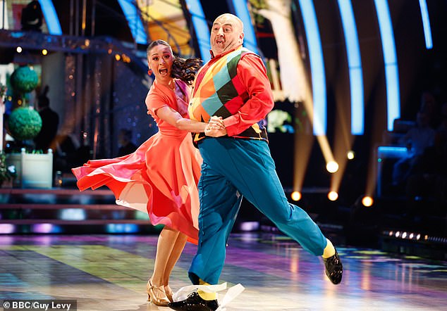 Last night the pair danced a Quickstep to Mr Blue Sky by Electric Light Orchestra and scored 33 out of 40 points