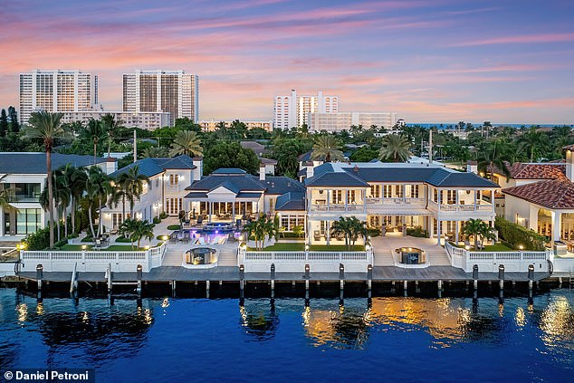 The property is located right on the water in Boca Raton, South Florida