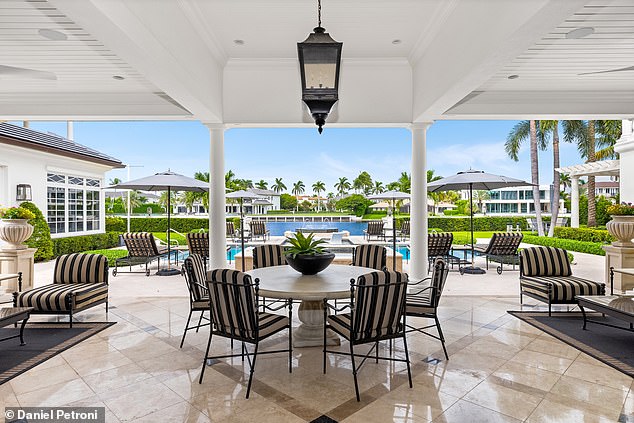 There are a number of seating areas and two freestanding grills, perfect for entertaining