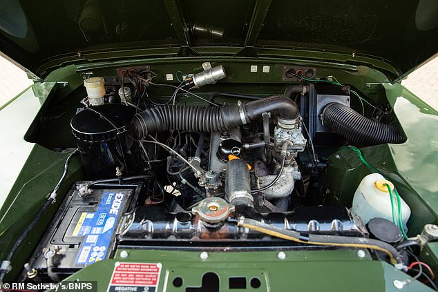 The bonnet of the vintage car that was part of the Royal Review's convoy of cars