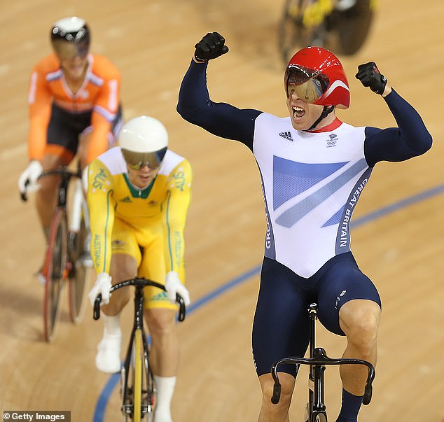 Hoy imagined himself celebrating after winning the gold medal final of the men's keirin event in 2012